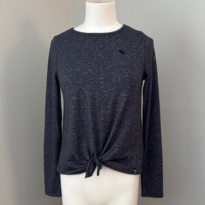 Abercrombie kids Dark Charcoal Tie-Front Long Sleeve Tee Size 13/14